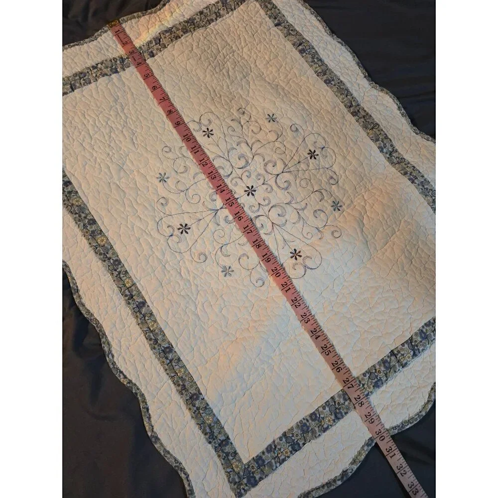 Retro Grannycore Quilted Embroidered Pillowcase